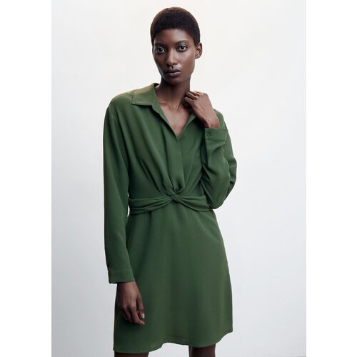Платье MANGO, размер 34, зеленый платье mango размер 34 зеленый