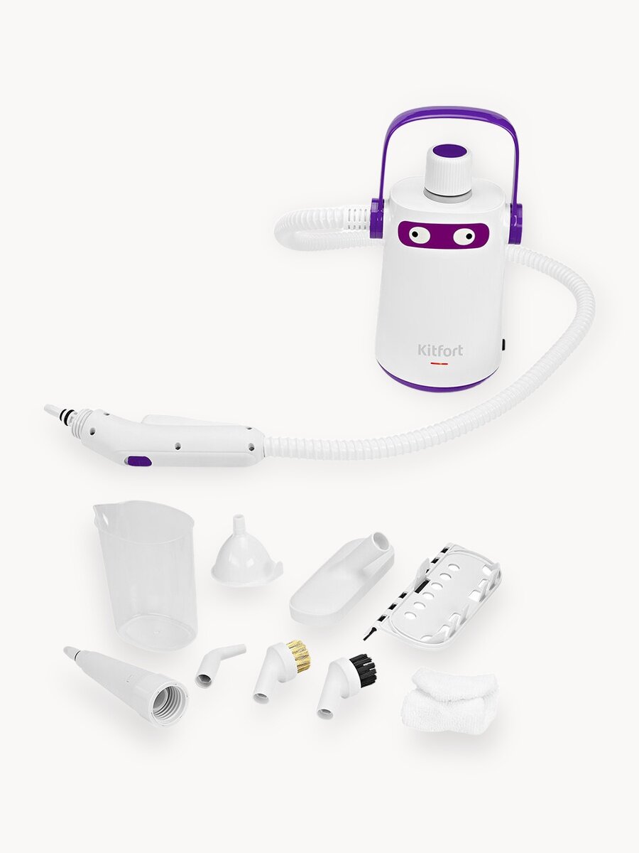 Пароочиститель Kitfort КТ-9109-1 бело-фиолетовый