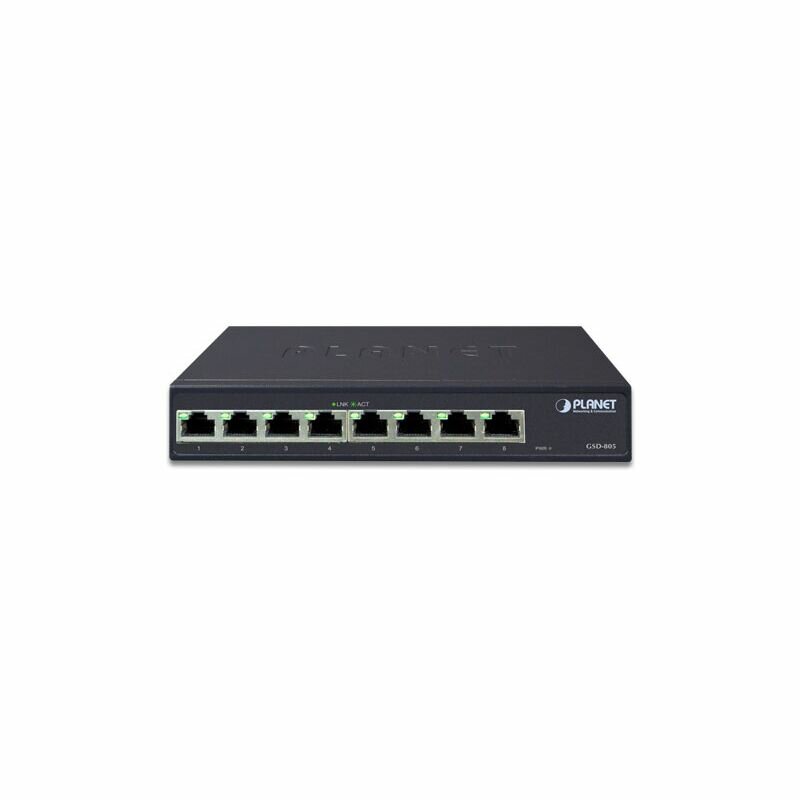 8-Port 1000Base-T Desktop Gigabit Ethernet Switch - Internal Power Planet - фото №4