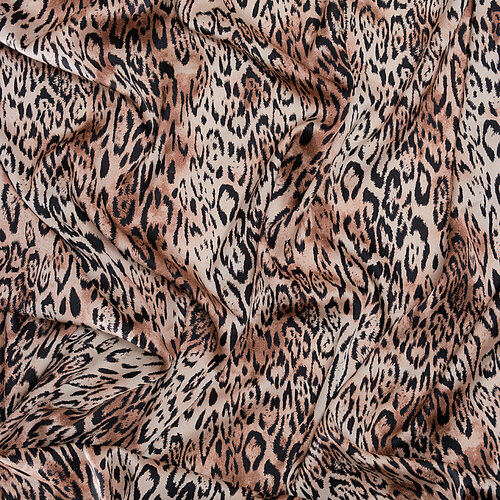 Ткань плательно-блузочная бежевая леопард (2884)