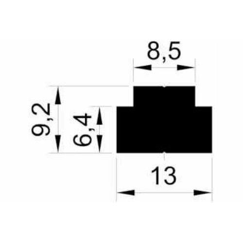 WOODWORK Профиль алюминиевый 13,1x9,2 длина 0,6 м для TR19 TR31 TR33 TR13.060