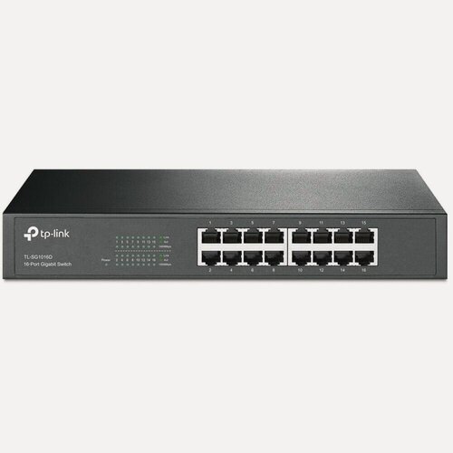 Изображение товара Коммутатор TP-LINK TL-SG1016D неуправляемый 16 портов 10/100/1000 Мбит/с