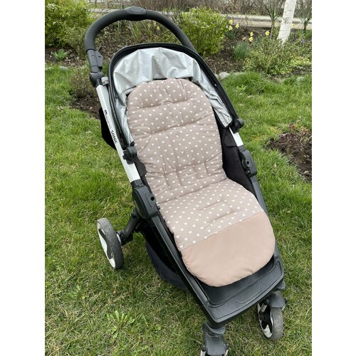 Матрасик в коляску прогулочную двусторонний весенний летний с креплением на коляску влагостойкий 1400₽