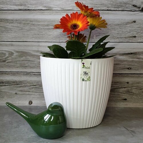 Горшок пластиковый Эви белый d17,5 см h15,5 см 3 л