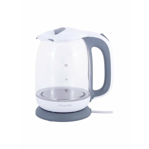 Чайник 17л электрический из боросиликатного стекла бело-серый 255300₽