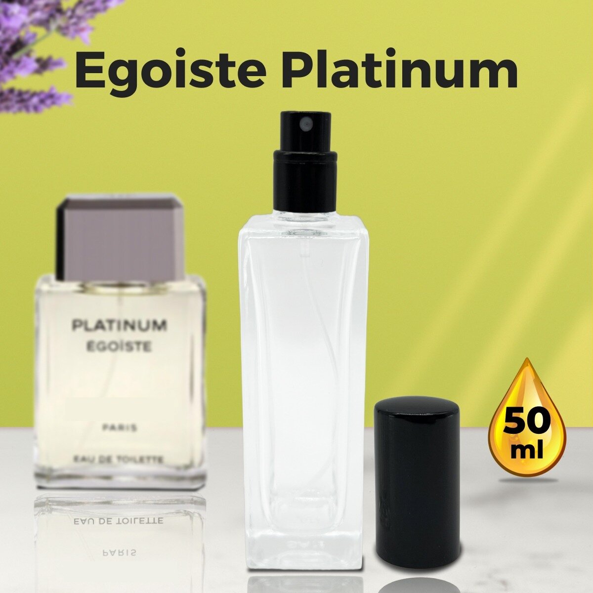 "Egoiste Platinum" - Масляные духи мужские, 50 мл + подарок 1 мл другого аромата