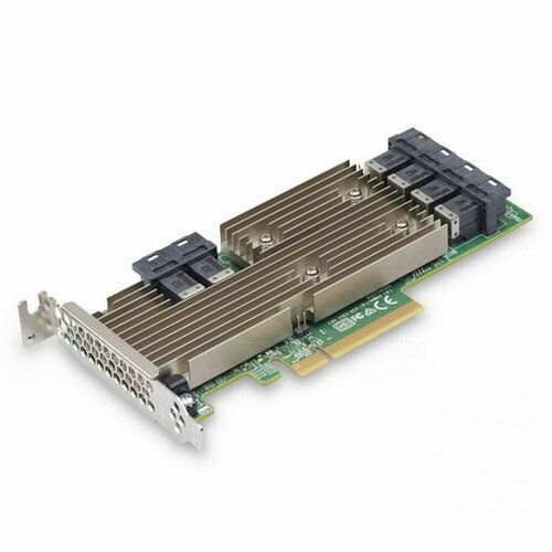 Broadcom HBA-адаптер Broadcom 9305-24i SGL (05-25699-00 / 03-25699-02007) PCIe 3.0 x8 LP, SAS/SATA 12G HBA, 24port(6*int SFF8643), 3224 IOC 9305-24i