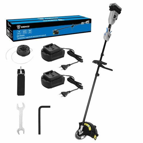 Триммер садовый аккумуляторный DEKO DKTR40V PRO, 2*4.0Ач, 2*ЗУ комбинированный