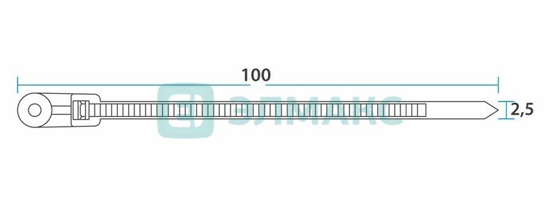 хомут пластиковый (стяжка) 3,5*100мм под винт черный (100шт) нейлон, rexant 07-0105 Smartbuy - фото №18