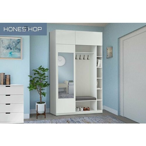 Прихожая Делира 11 ЛДСП белый, 140х60х220