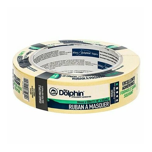 blue dolphin малярная лента blue dolphin masking tape сильная адгезия ровный край 48мм х 50м 01 7 15 st627 BLUE DOLPHIN Малярная лента 01-7-15 ST627 (Y) 48мм X 50м до 3 дней