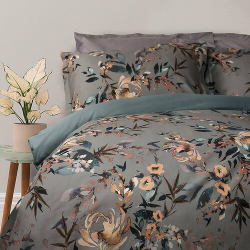 BY COLLECTION Комплект постельного белья евро 100 хлопок принт голубой 14433₽