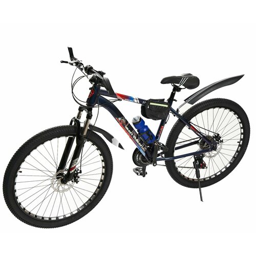 Горно-Городской велосипед New Bike, Взрослый 16 рама, 26 колеса, Сини-Оранжевый велосипед взрослый digma bandit 26 16 al s g