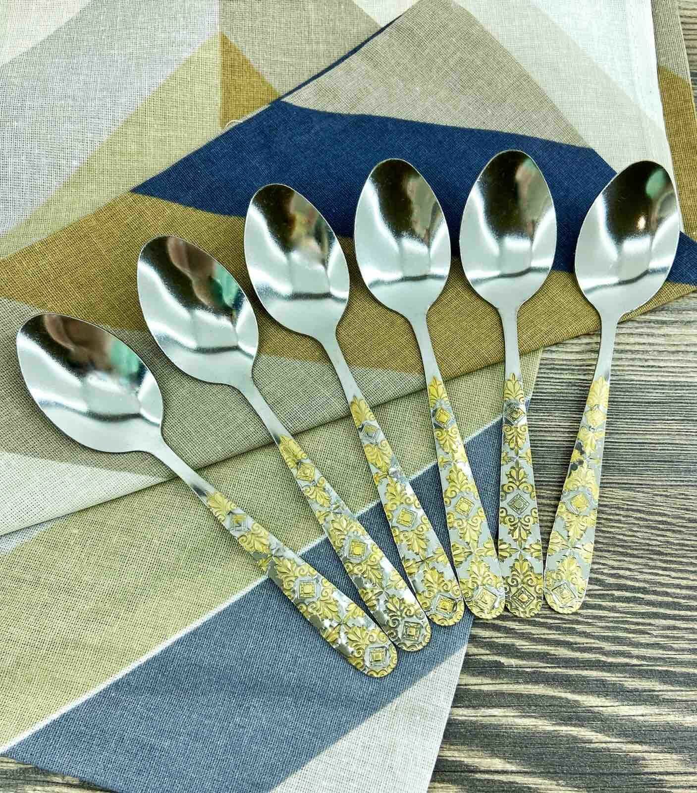 фото Набор чайных ложек, 6 штук / Чайные ложки "Вензеля" / Набор столовых приборов