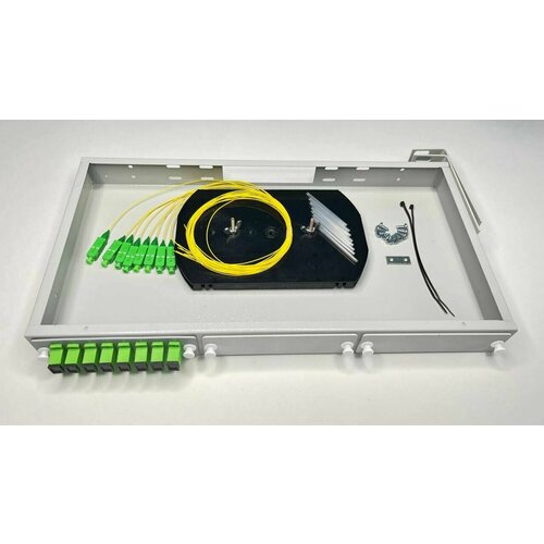 Кросс оптический 19 предсобранный 1U 8 портов SCSMAPC 9125 мкм 1339₽