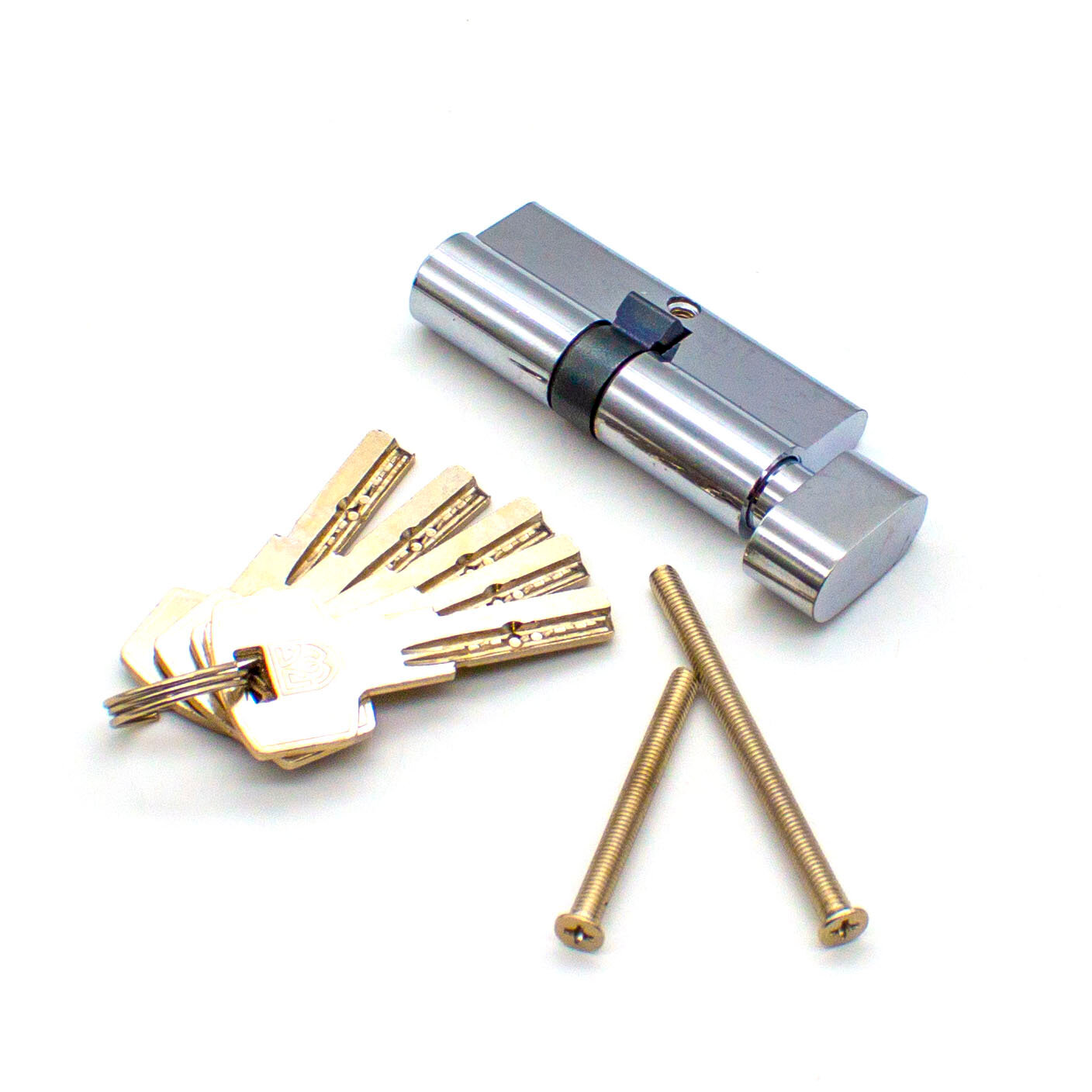 Цилиндр замка с вертушкой DWF Profi 70 мм (35x35) 5 ключей перфоключ хром