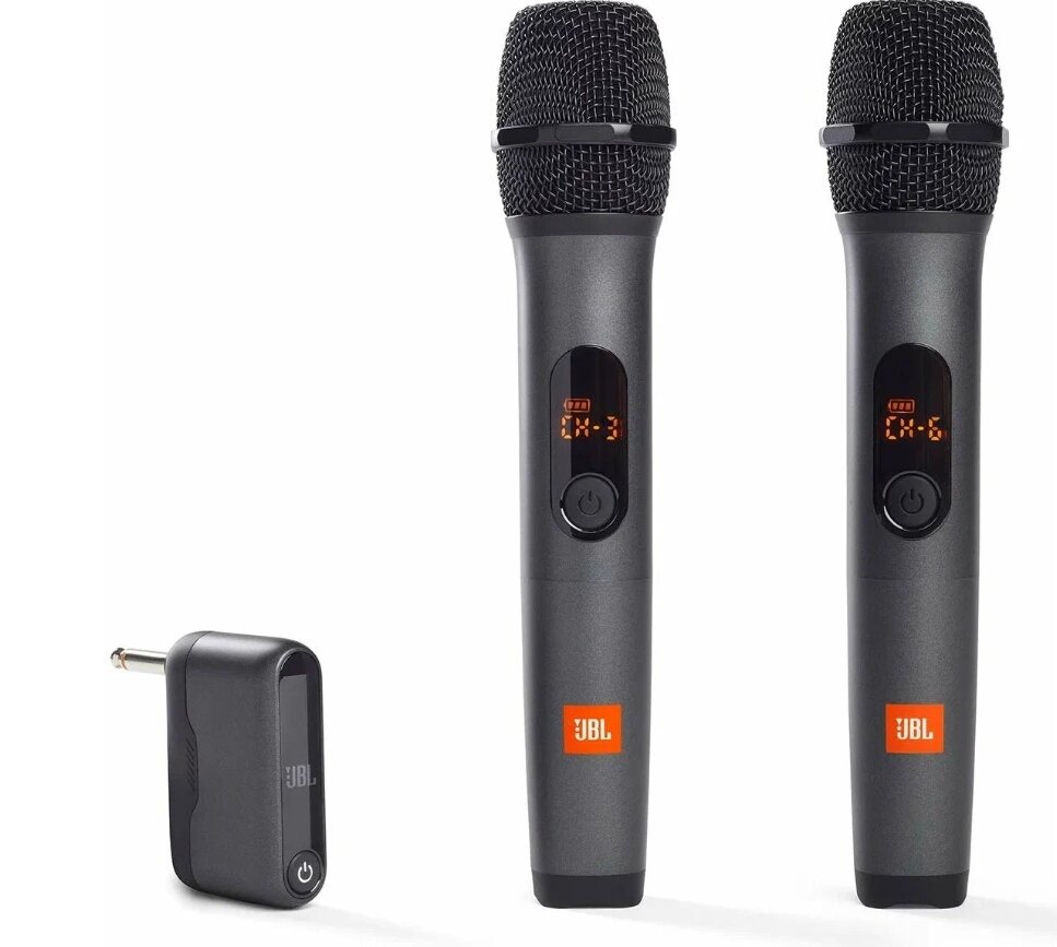 Микрофон проводной Wireless Microphone Set, комплектация: микрофон, разъем: jack 6.3 mm, черный, 2 шт