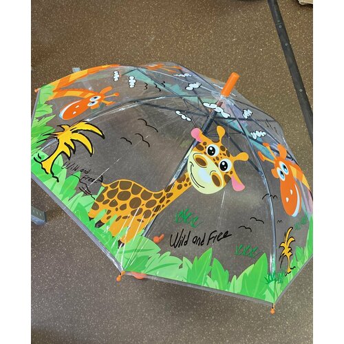 Зонт бесцветный, оранжевый