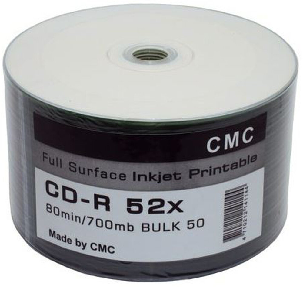 Диски CMC CD-R 80 52x Bulk/50 Full Ink Print