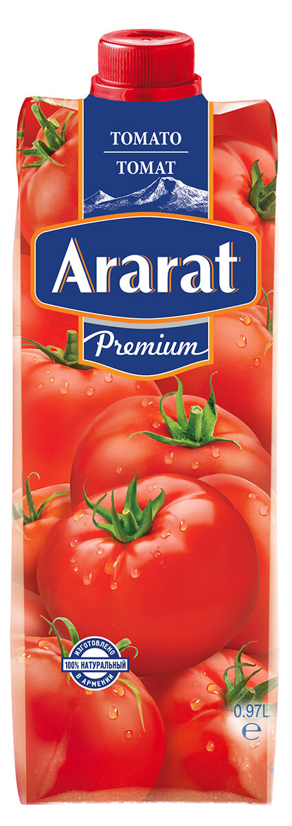 Сок Ararat Premium Томат с мякотью, без сахара, 0.97 л