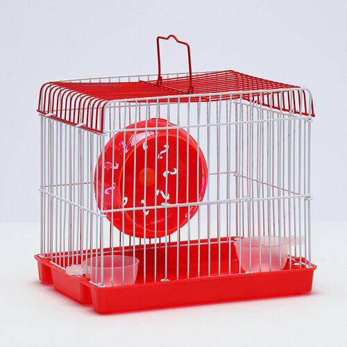 Клетка для грызунов укомплектованная RT-2q, 22 х 16 х 20 см, красная (фасовка 30 шт) (комплект из 30 шт)