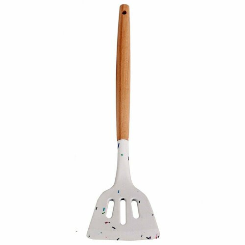 Лопатка перфорированная, силикон, дерево