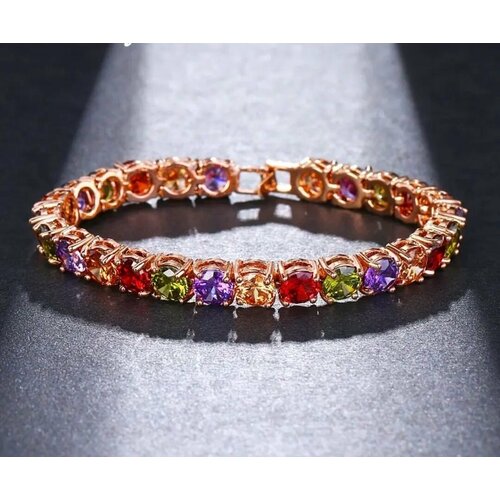 Браслет J.Prettier, стразы, размер 17.5 см, мультиколор