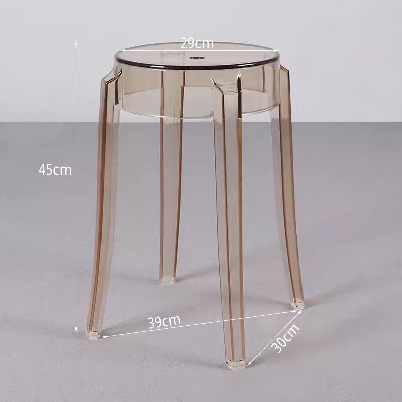 фото Табурет прозрачный из поликарбоната Charles Ghost (непрозрачный черный)