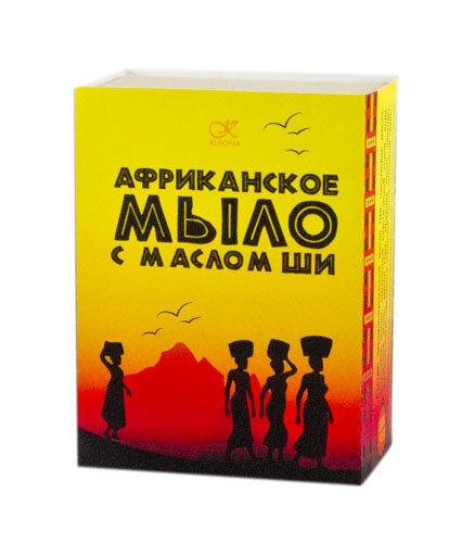 Kleona Экзотическое черное мыло "Африканское" с маслом Ши, 120 г/