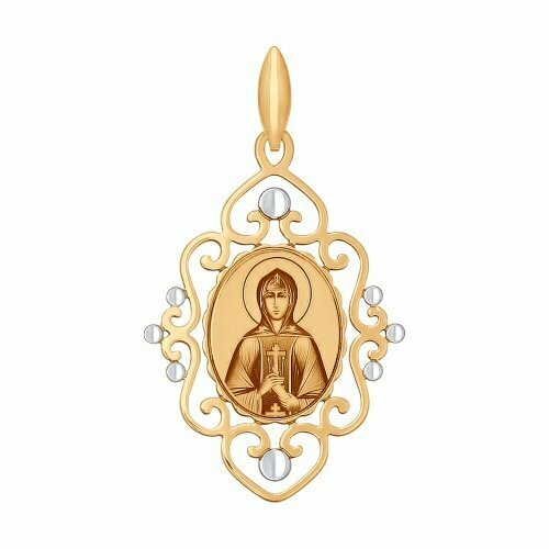 Подвеска ЗлатаМира, красное золото, 585 проба освященная икона святая благоверная княгиня елизавета 16 13 см на дереве