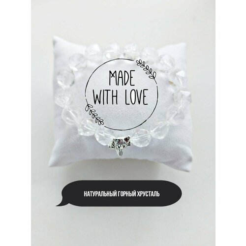 Славянский оберег, браслет Хрустальный Сон, горный хрусталь, 1 шт., размер 17 см, бесцветный, белый