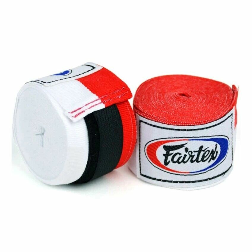 Бинт для рук кистевой эластичный Fairtex HW2 (красно-белый)