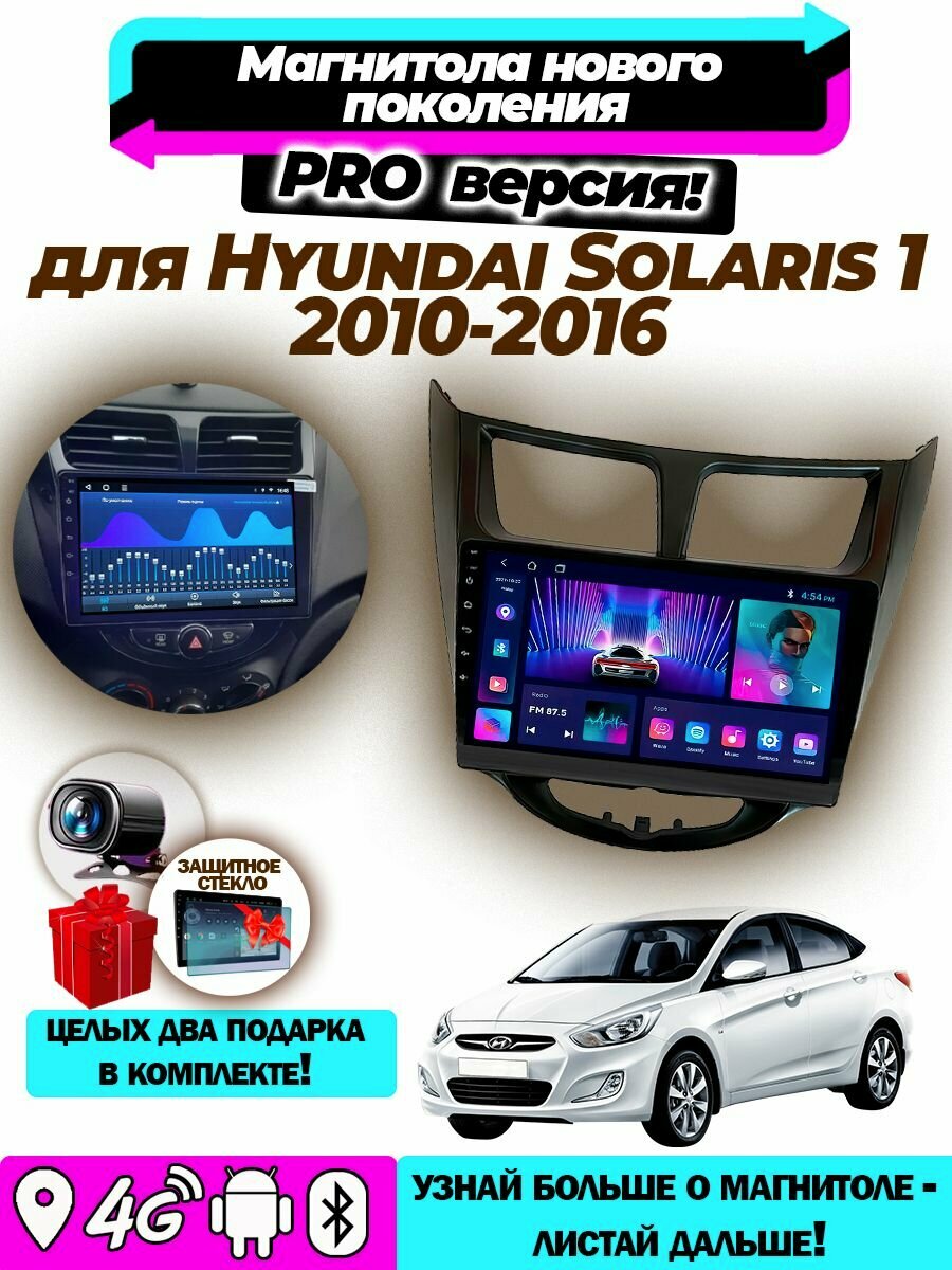 Магнитола TS18PRO Hyundai Solaris 1 6ГБ+128ГБ