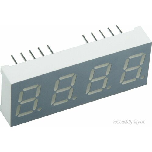 CA04-41SRWA, Индикатор красный, 10.16мм 4х7, 18мКд общий анод