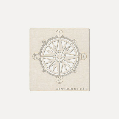 Изображение товара Mr.Painter CHI-9-TS12 Чипборд 9.5 х 10 см 018 Компас для декора и скрапбукинга и рукоделия