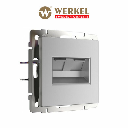 Розетка для интернета двойная RJ-45 Werkel W1181106 серебряный IP20