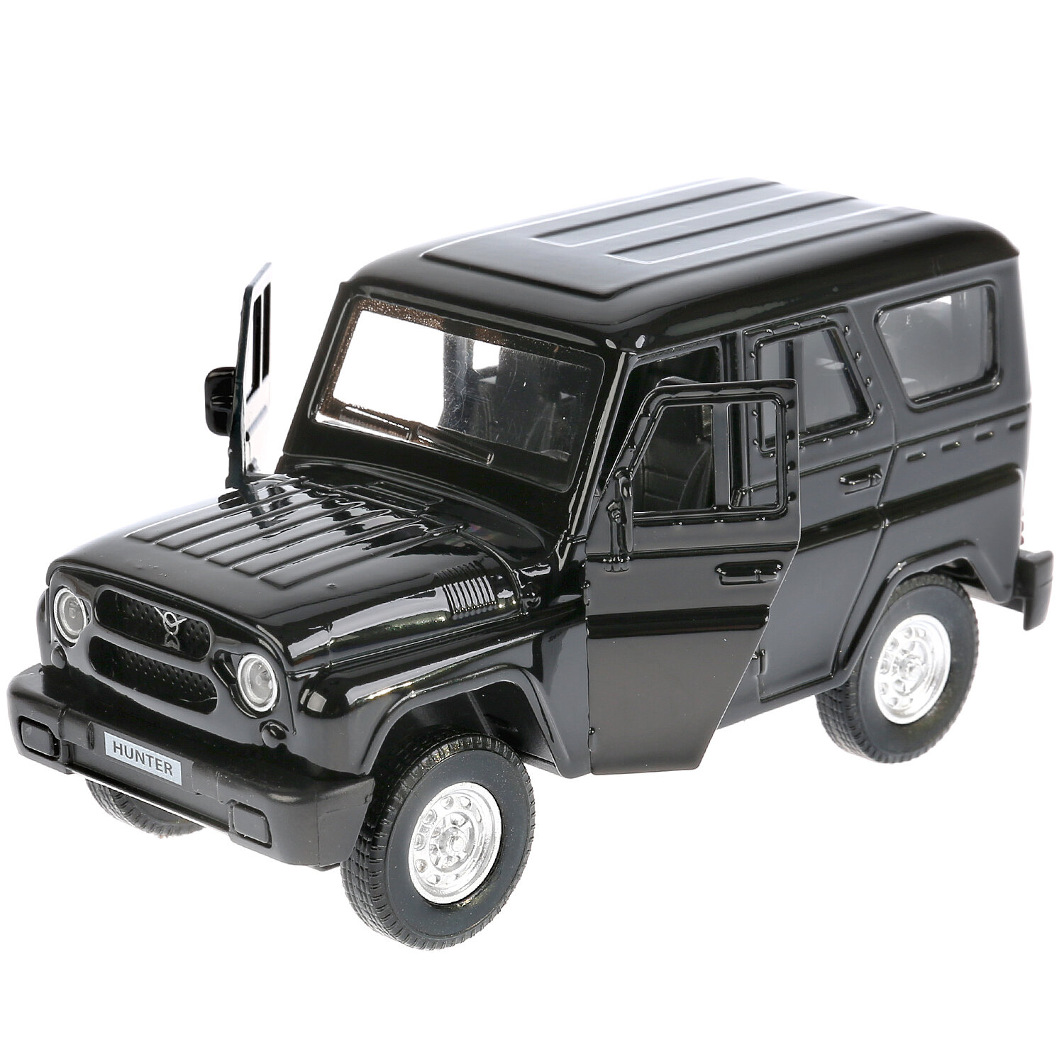 Машинка игрушка детская для мальчика УАЗ Хантер Технопарк детская металлическая модель коллекционная черный 12 см