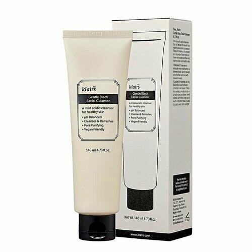 DEAR, KLAIRS Пенка для умывания Gentle Black Facial Cleanser, 140мл