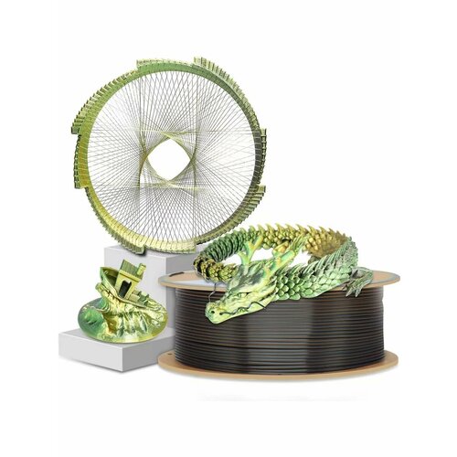 PLA SILK трехцветный для 3D принтера 0,5 кг