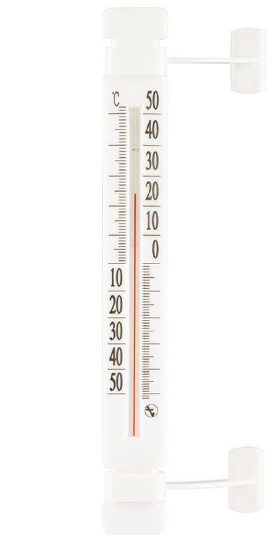 Термометр уличный Первый термометровый завод Липучка в корпусе из полистирола и стекла, белый, вес 50г / градусник на окно