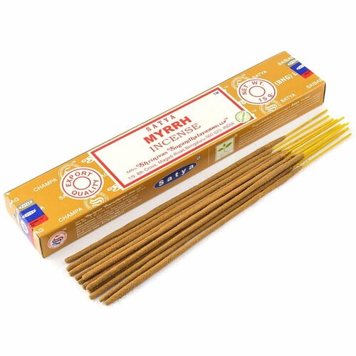 благовония рейки сила сатья серия incense reiki power satya 15 г Satya MYRRH Incense (Благовония мирра, Сатья), 15 г.