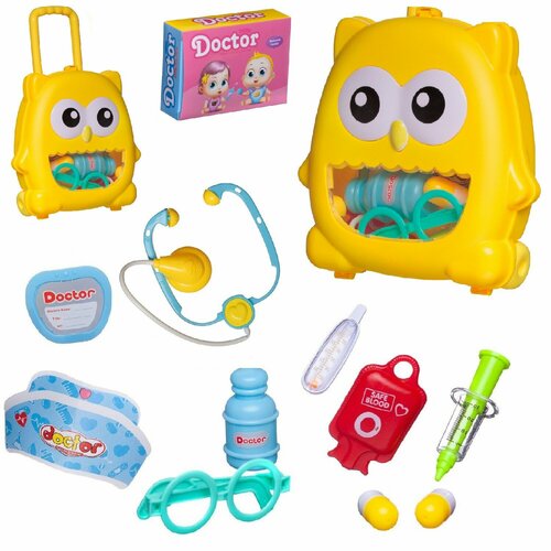 Набор игровой Junfa Доктор 11 предметом в желтом мини-чемоданчике HJ089желтый 973₽
