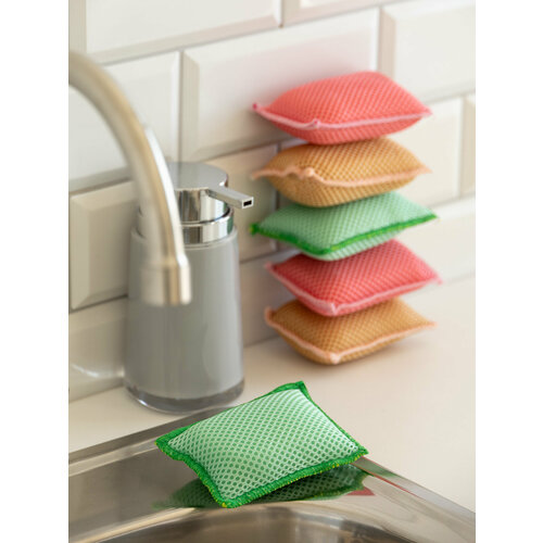 Набор губок для мытья посуды DeNASTIA пористая 18х13 см 6 шт 377₽