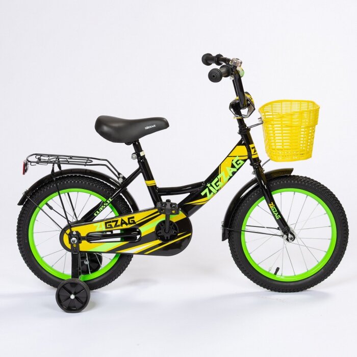 фото Велосипед 16" ZIGZAG CLASSIC черный/желтый/зеленый