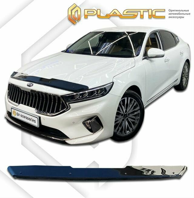 Дефлектор капота Kia K7 II поколение седан KNA 2019-2021 Classic черный