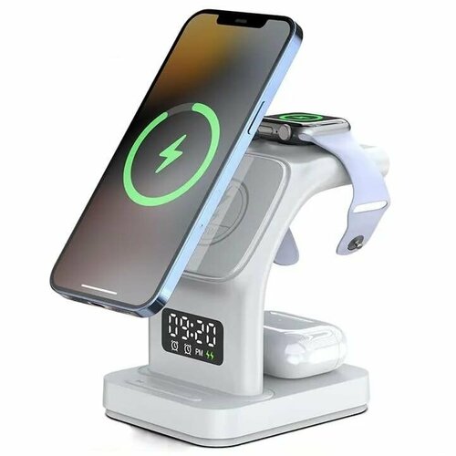 Беспроводное зарядное устройство 5в1 Magnetic Wireless Charger 15W Белый KH-30 1600₽