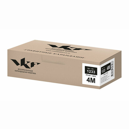 Карандаш графитный ВКФ инженер 1233 заточенный 4М 4B 323₽