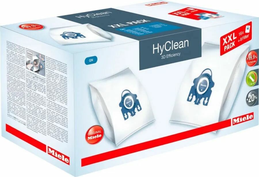 Мешки-пылесборники для пылесосов Miele HyClean 3D Efficiency GN XXL PACK. 16шт. — фото 1