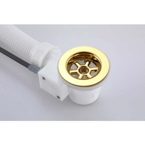 Слив-перелив полуавтоматический для ванны и душа BesserKraft (латунь, золото)