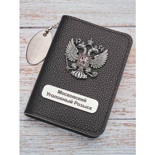 Обложка для удостоверения Русское ремесло, черный